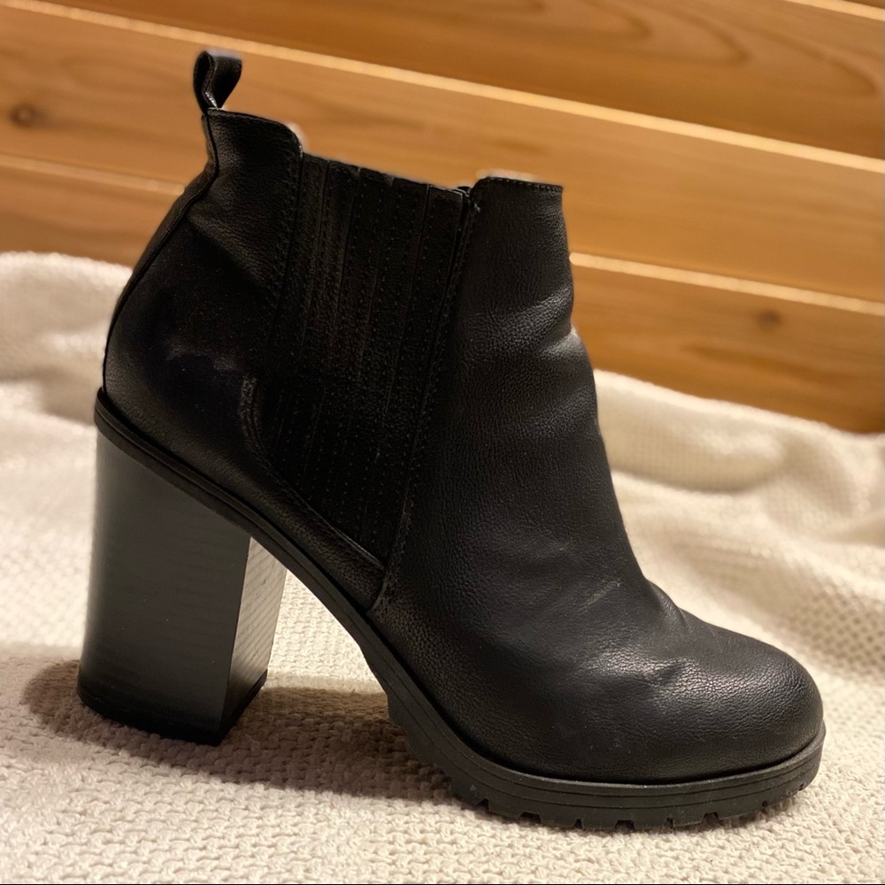 Chunky Black Booties